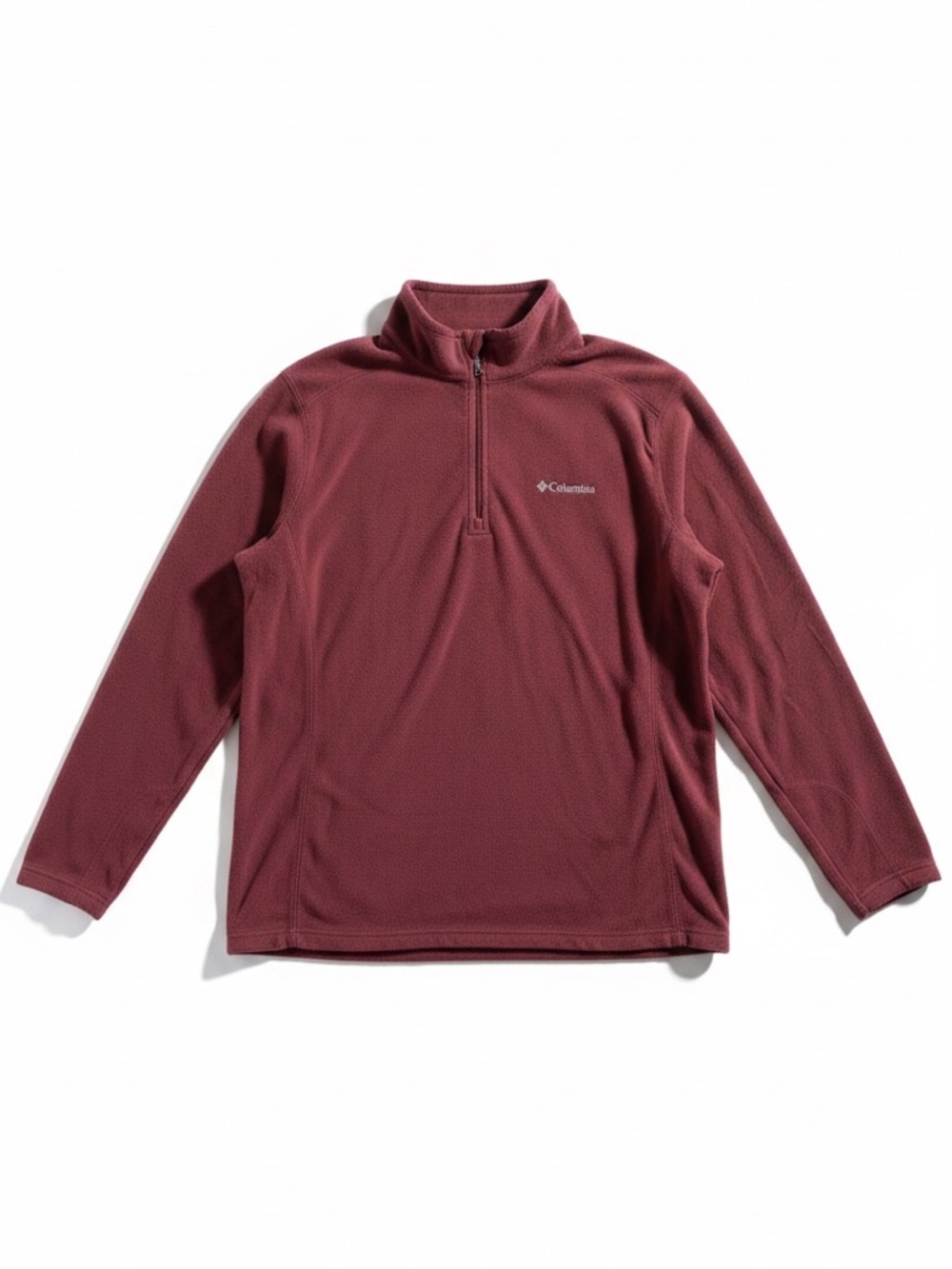 Columbia Rust Fleece Quarter Zip Pullover Jacket Outdoor Cozy Size Large